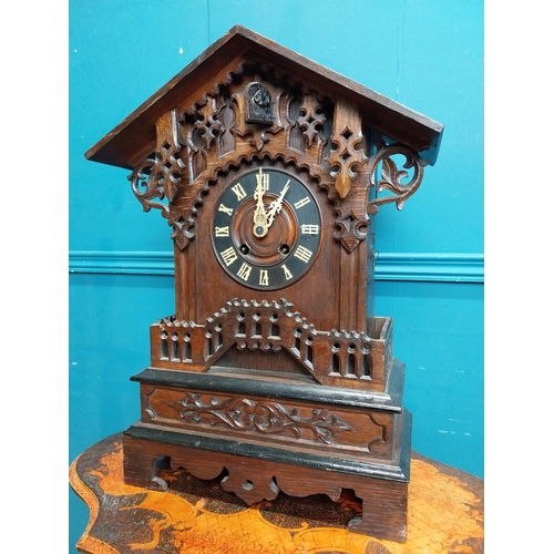 150 - 19th C. oak Black Forest cuckoo clock. {53 cm H x 43 cm W x 20 cm D{.