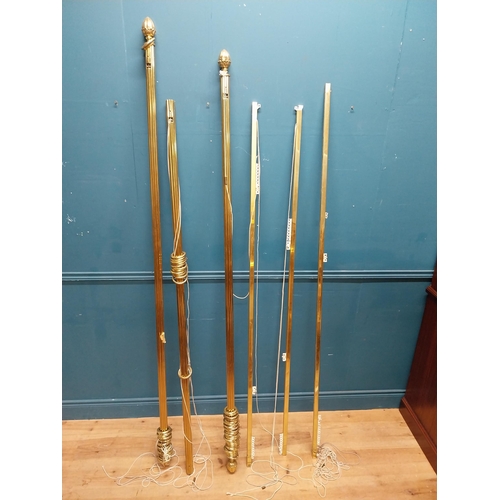 151 - Pair of good quality brass curtain poles. {220 cm L}