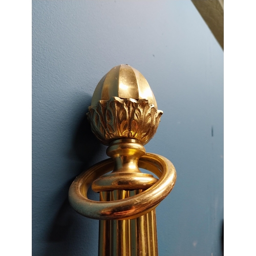 151 - Pair of good quality brass curtain poles. {220 cm L}