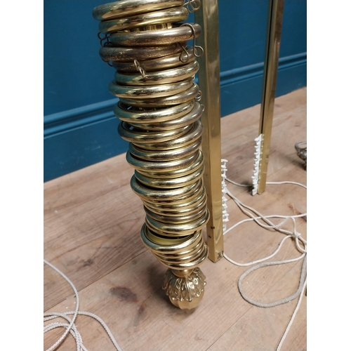 151 - Pair of good quality brass curtain poles. {220 cm L}