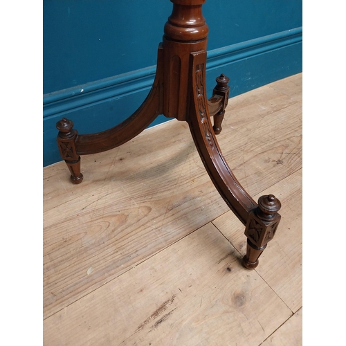 154 - 19th C. mahogany jardinere stand on reeded column and three outswept feet. {92 cm H x 38 cm Dia.}.