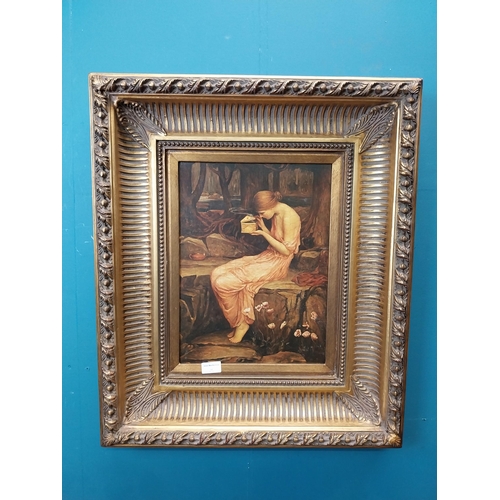 160 - Good quality oleograph mounted in gilt frame - Young Girl.  {70 cm H x 58 cm W}.