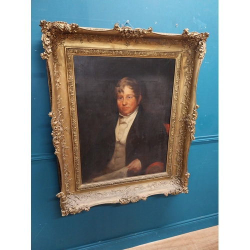 164 - 20th C. portrait of a Gentleman mounted in gilt frame {122 cm H x 100 cm W}.