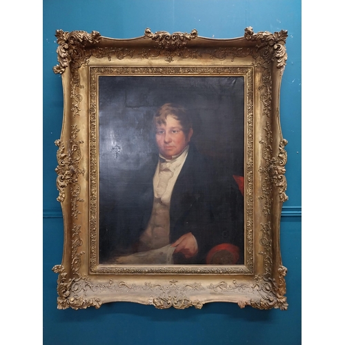 164 - 20th C. portrait of a Gentleman mounted in gilt frame {122 cm H x 100 cm W}.