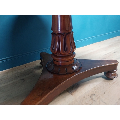 166 - William IV centre table raised on turned column and platform base {76 cm H x 126 cm Dia.}.