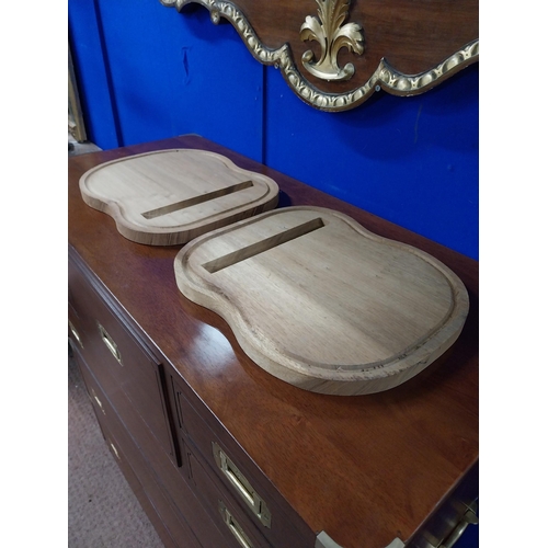 169 - Pair of hardwood chopping boards. {30 cm H x 35 cm W}.