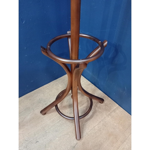 174 - Six branch bentwood hat and coat stand. { 186cm H X 45cm Dia. }.