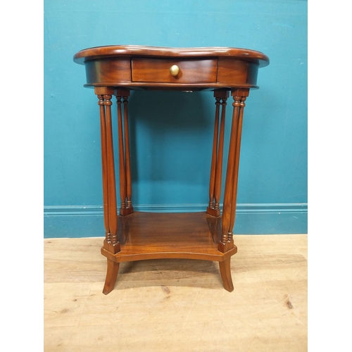 176 - Mahogany lamp table with single drawer in the frieze {70 cm H x 56 cm W x 40 cm D}.