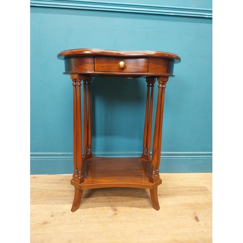 176 - Mahogany lamp table with single drawer in the frieze {70 cm H x 56 cm W x 40 cm D}.