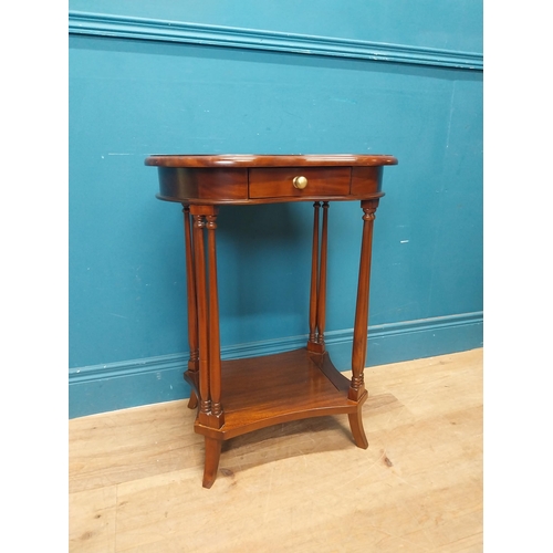 176 - Mahogany lamp table with single drawer in the frieze {70 cm H x 56 cm W x 40 cm D}.