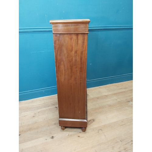 181 - Edwardian rosewood and satinwood inlaid side cabinet with single glazed door raised on bun feet {104... 