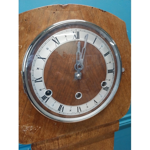 188 - Art Deco walnut grand daughter clock.