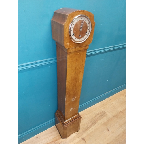 188 - Art Deco walnut grand daughter clock.