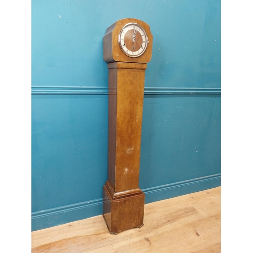 188 - Art Deco walnut grand daughter clock.