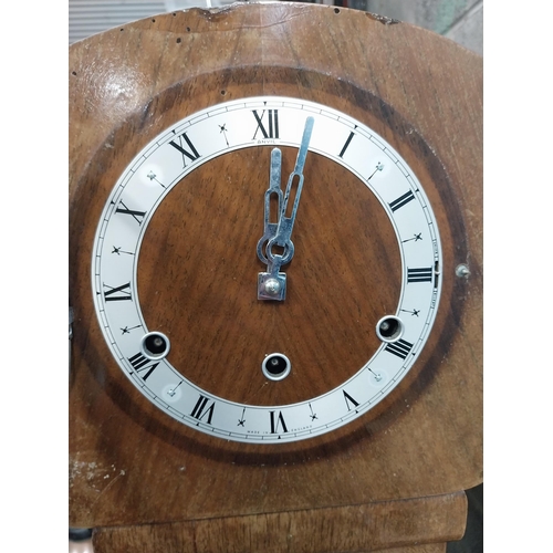 188 - Art Deco walnut grand daughter clock.