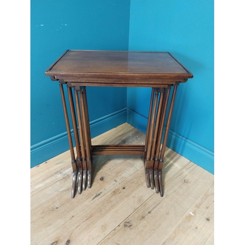 191 - Edwardian nest of four tables {69 cm H x 54 cm W x 37 cm D}.