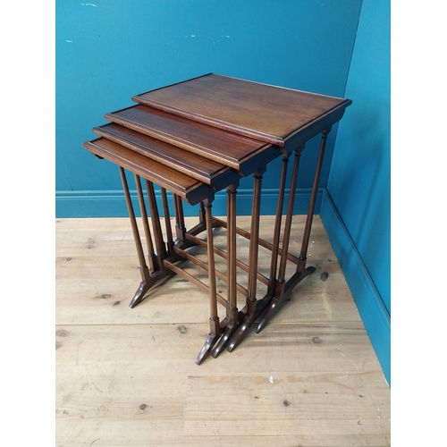 191 - Edwardian nest of four tables {69 cm H x 54 cm W x 37 cm D}.