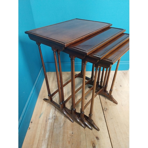 191 - Edwardian nest of four tables {69 cm H x 54 cm W x 37 cm D}.