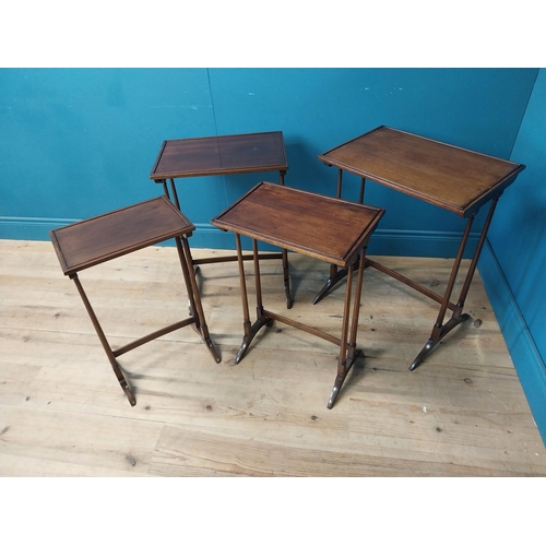 191 - Edwardian nest of four tables {69 cm H x 54 cm W x 37 cm D}.