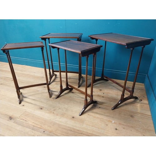 191 - Edwardian nest of four tables {69 cm H x 54 cm W x 37 cm D}.