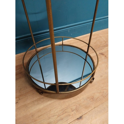 2 - Gilded metal drinks trolley {70 cm H x 47 cm Dia.}.