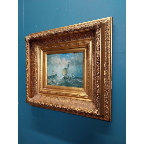 20 - Good quality oleograph mounted in gilt frame - Maritime Scene. {48 cm H x 54 cm W}.