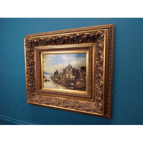 200 - Good quality oleograph mounted in gilt frame - Venetian Scene.  {67 cm H x 77 cm W}.