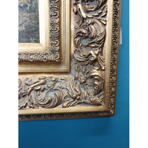 200 - Good quality oleograph mounted in gilt frame - Venetian Scene.  {67 cm H x 77 cm W}.