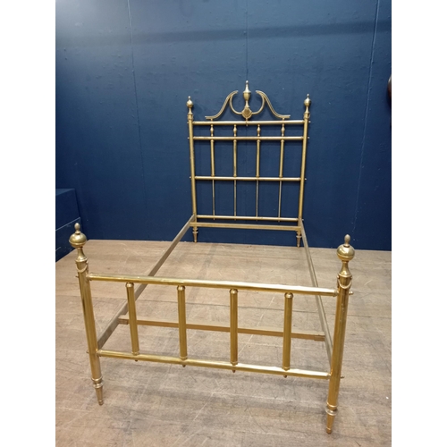 201 - Pair of brass single beds. { 150cm H X 100cm W X 200cm L }.