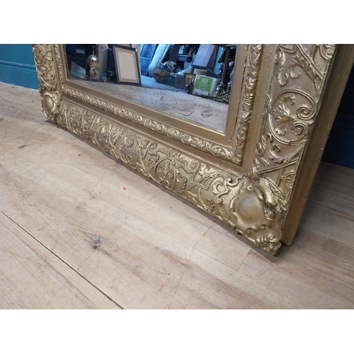 22 - 19th C. decorative gilt mirror {102 cm H x 114 cm W}.