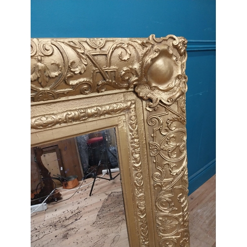 22 - 19th C. decorative gilt mirror {102 cm H x 114 cm W}.