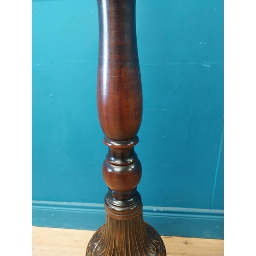 223 - Carved walnut coat stand {180 cm H x 50 cm Dia.}.