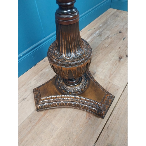 223 - Carved walnut coat stand {180 cm H x 50 cm Dia.}.