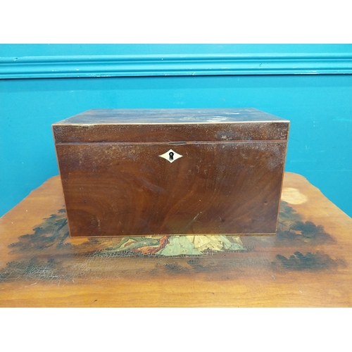 226 - 19th C. mahogany and satinwood inlaid jewellery box with fitted interior {17 cm H x 31 cm W x 8 cm D... 