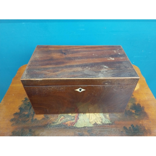 226 - 19th C. mahogany and satinwood inlaid jewellery box with fitted interior {17 cm H x 31 cm W x 8 cm D... 