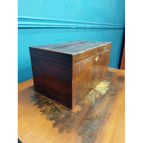 226 - 19th C. mahogany and satinwood inlaid jewellery box with fitted interior {17 cm H x 31 cm W x 8 cm D... 