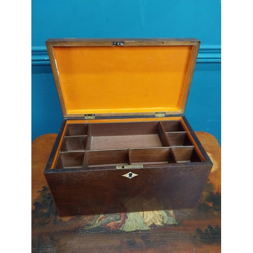 226 - 19th C. mahogany and satinwood inlaid jewellery box with fitted interior {17 cm H x 31 cm W x 8 cm D... 