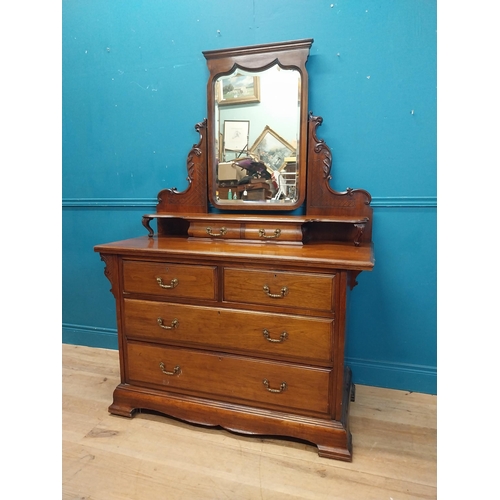 230 - Good quality Ewardian mahogany dressing table with mirrored back above two short drawers and two lon... 