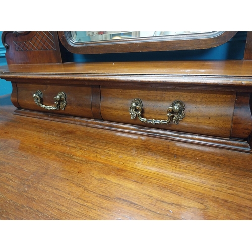 230 - Good quality Ewardian mahogany dressing table with mirrored back above two short drawers and two lon... 