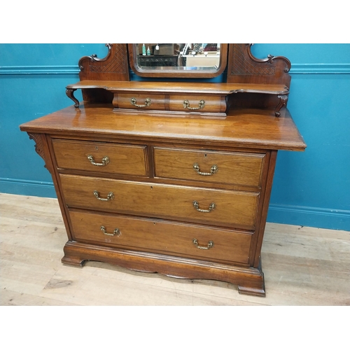 230 - Good quality Ewardian mahogany dressing table with mirrored back above two short drawers and two lon... 