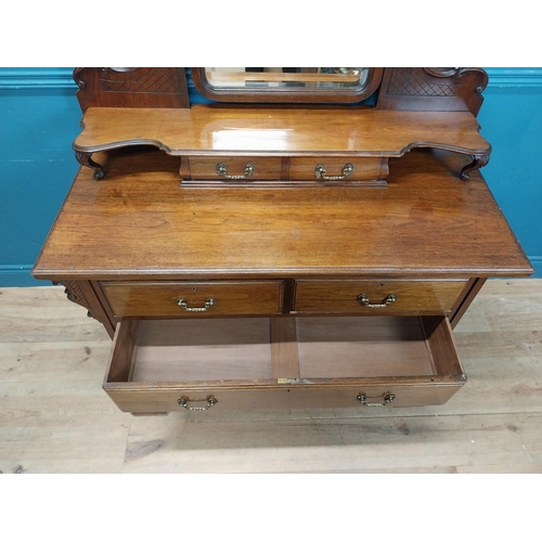 230 - Good quality Ewardian mahogany dressing table with mirrored back above two short drawers and two lon... 