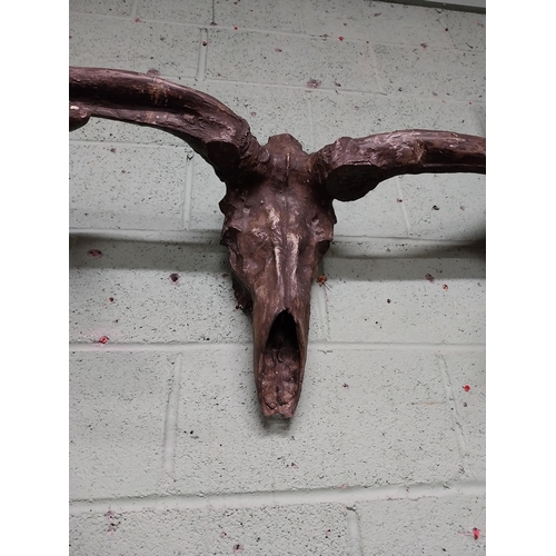 231 - Rare resin cast of original Irish elk Antlers and skull {118 cm H x 310 cm W x 105 cm D}.