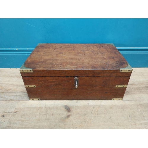 233 - 19th C. mahogany brass bound jewelery box {18 cm H x 46 cm W x 30 cm D}.