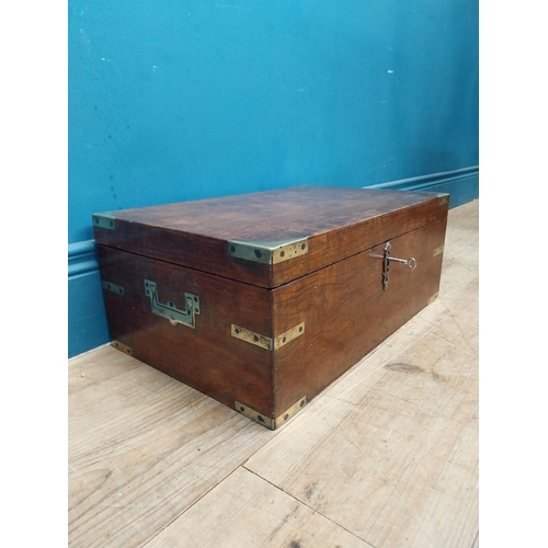 233 - 19th C. mahogany brass bound jewelery box {18 cm H x 46 cm W x 30 cm D}.