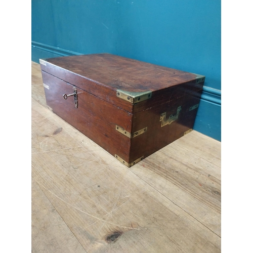 233 - 19th C. mahogany brass bound jewelery box {18 cm H x 46 cm W x 30 cm D}.