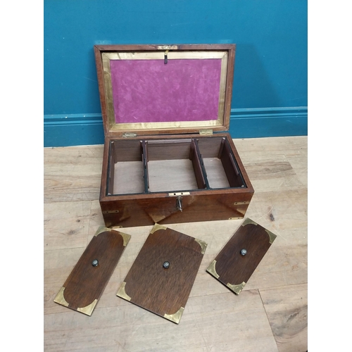 233 - 19th C. mahogany brass bound jewelery box {18 cm H x 46 cm W x 30 cm D}.