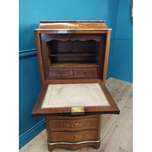 236 - 19th C. French kingwood cabinet with marble top and fitted interior and four drawers {125 cm H x 68 ... 