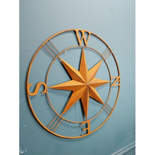 245 - Decorative metal wall hanging compass {75 cm Dia.}.