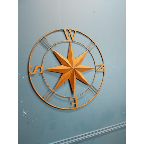 245 - Decorative metal wall hanging compass {75 cm Dia.}.