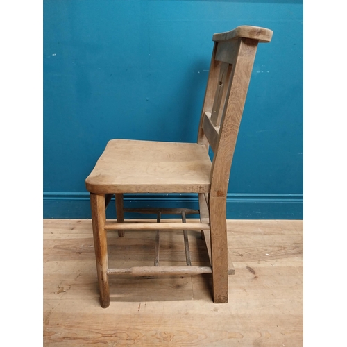 247 - Pair of early 20th C. oak chapel chairs {83 cm H x 40 cm W x 45 cm D}.